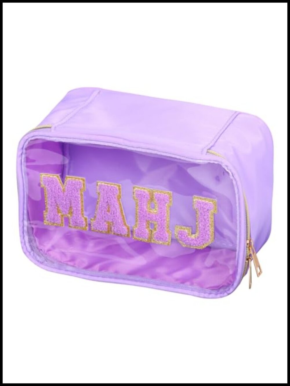 PVC Waterproof Mahjong Tile Storage Bag with Zipper, Portable Case for Travel